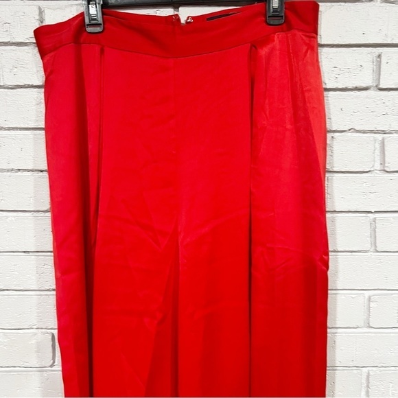 Asos Women’s Red Tie Wrap Front Top and Wide Leg Pants Set - Picture 13 of 14